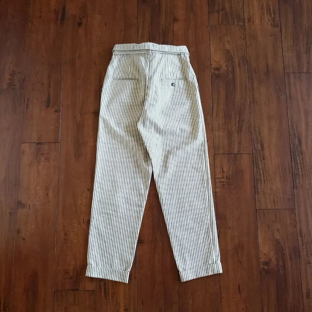 Reformation Striped Fisher High Waisted Paper bag Pants Size 2
